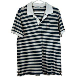 Men's Brooks Brothers Striped Casual Blue Tan Polo Size Large EUC #0435-LA